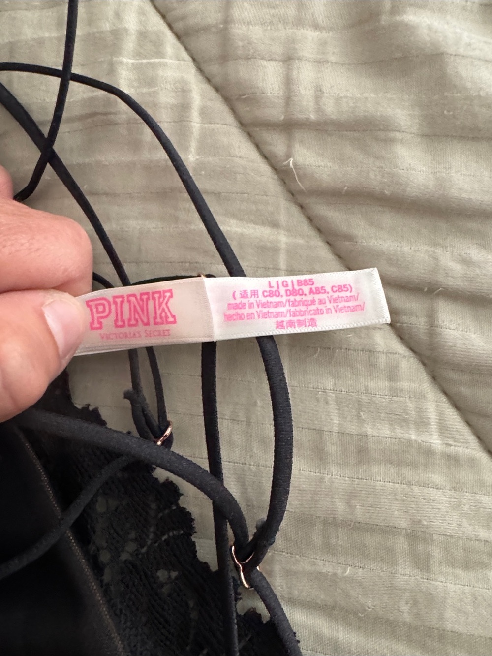 Pink Victoria’s Secret Black Lace Bralette with Strappy Back - Picture 3 of 4